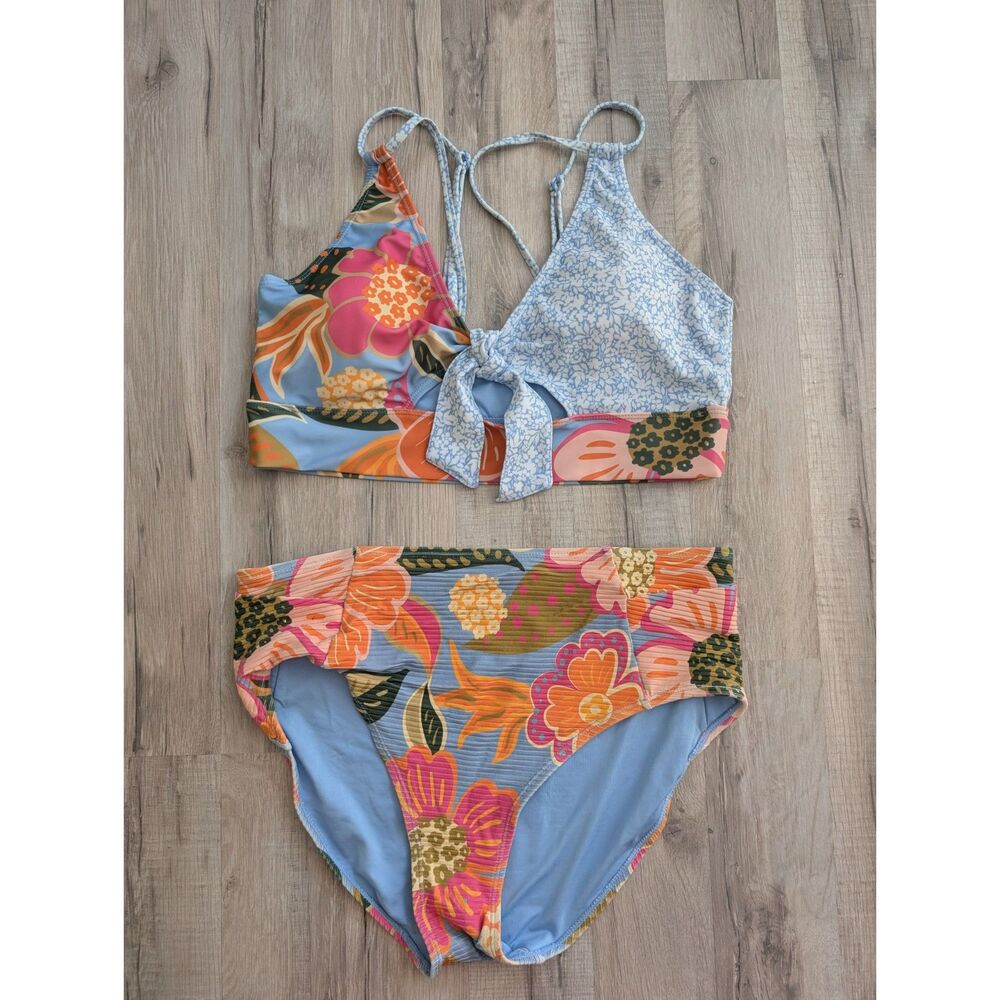 Nani Swimwear High Tide Two Piece Bikini Set in Mona Floral, XL (C6)